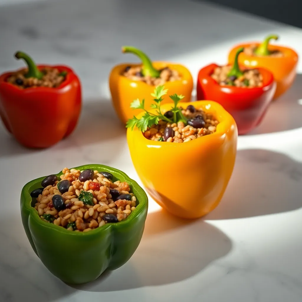 Spinach and Black Bean Stuffed Peppers (Protein and Fiber Duo)