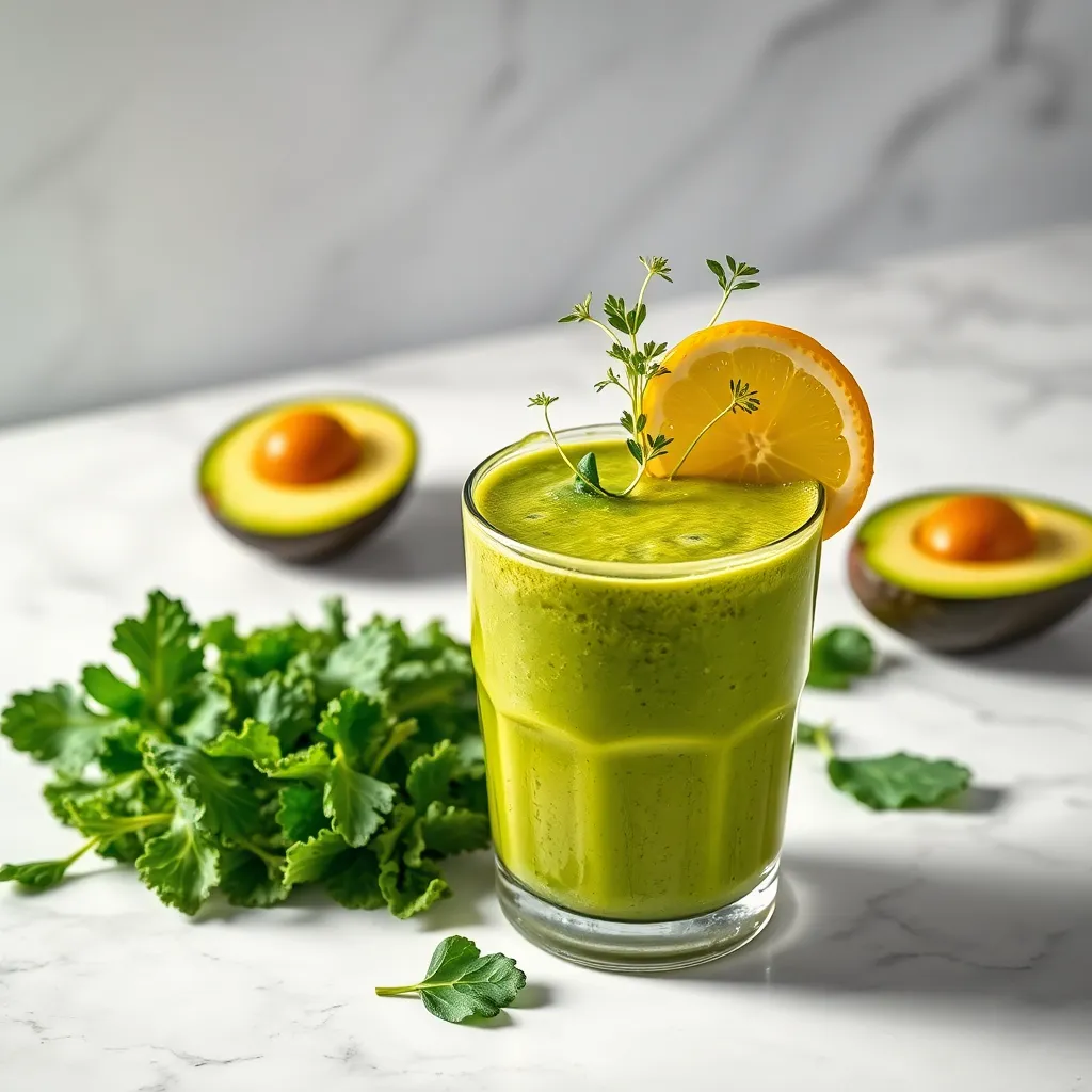 Avocado and Kale Green Machine (Healthy Fats and Nutrients)