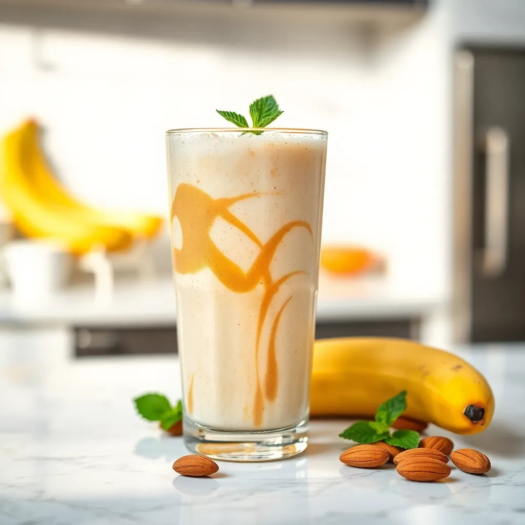 Almond Butter and Banana Power Shake (Energy-Enhancing)