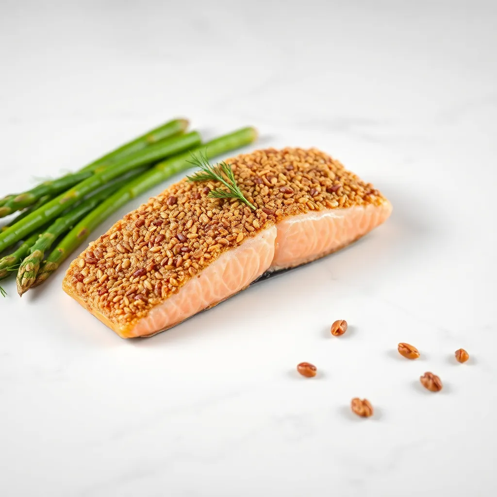 Walnut and Flaxseed Crusted Salmon (Omega-3 Skin Nourisher)
