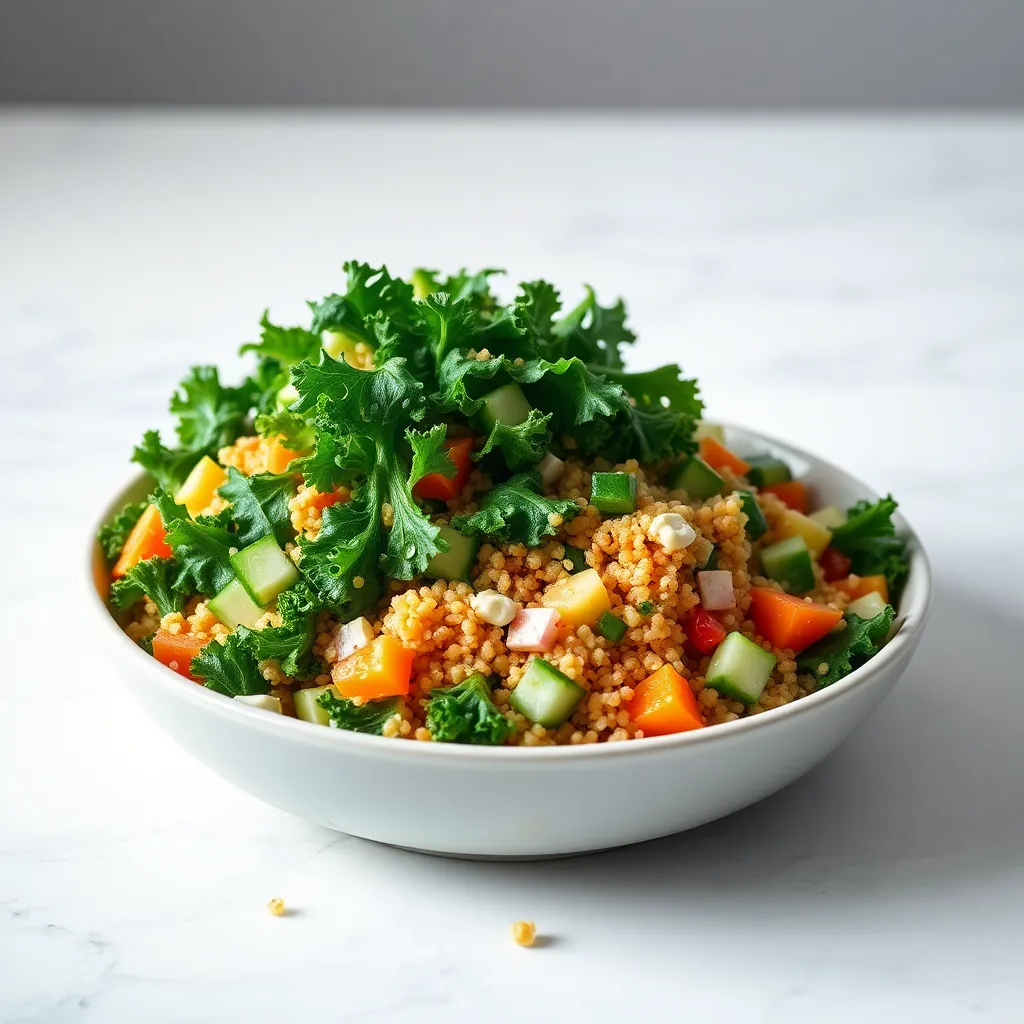 Kale and Quinoa Salad with Lemon-Tahini Dressing (Antioxidant-Packed Lunch)